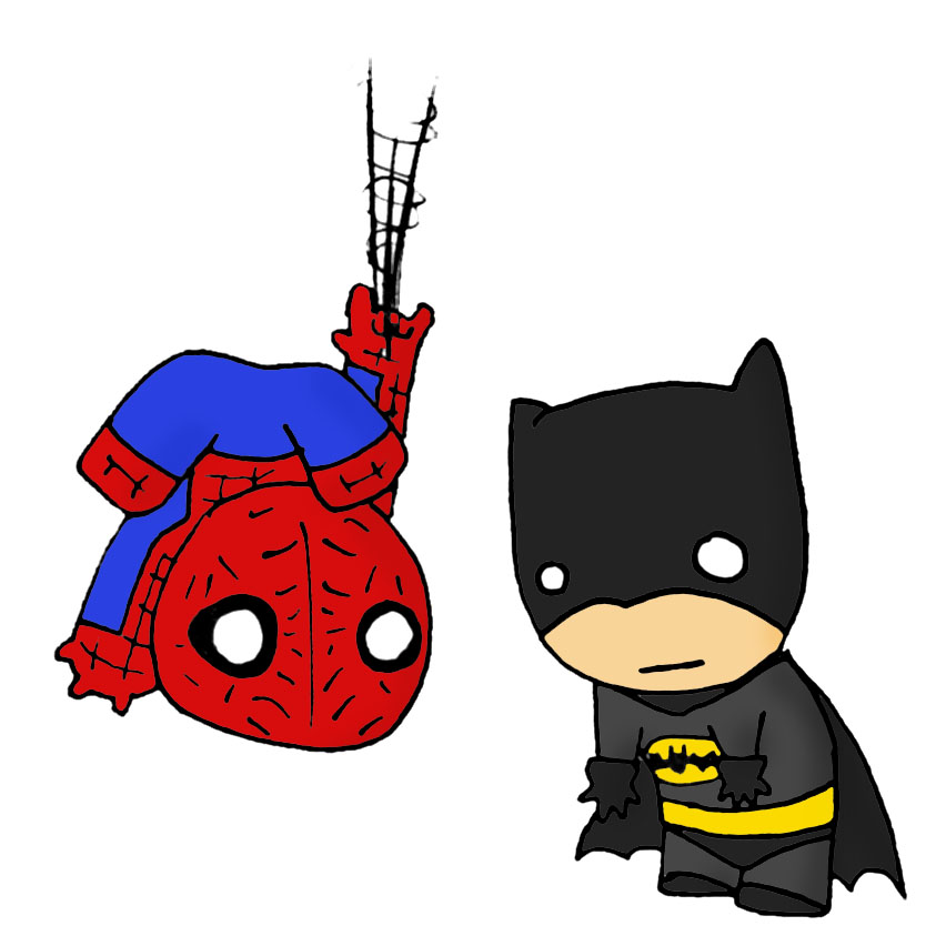 spiderman and batman by curly dude-d336ju0